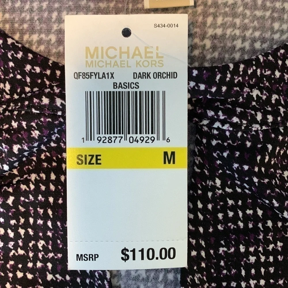 Michael Kors Dark Orchid all over pattern Blouse Size Medium NWT - Picture 16 of 16